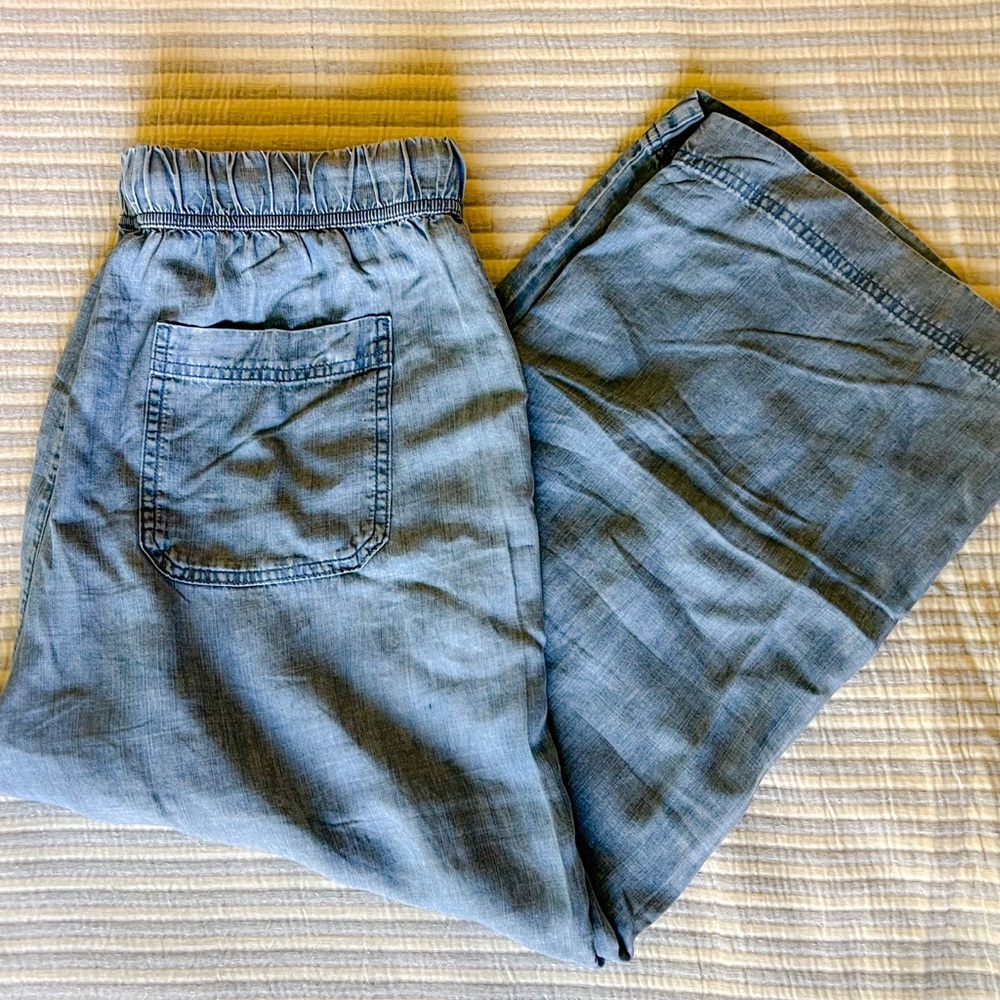 Splendid Wide-Leg Drawstring Denim Pants - Picture 4 of 5